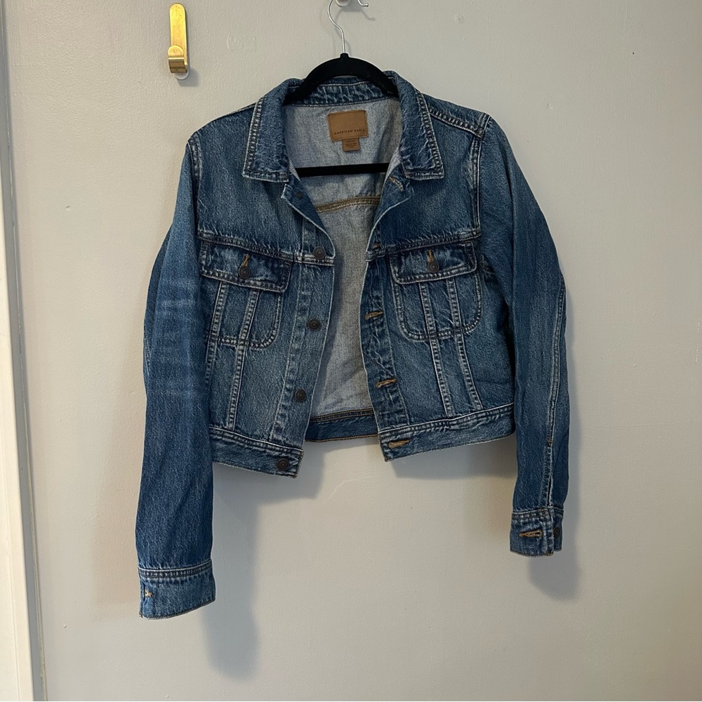 American Eagle Outfitters Dark Blue Denim Jean Jacket